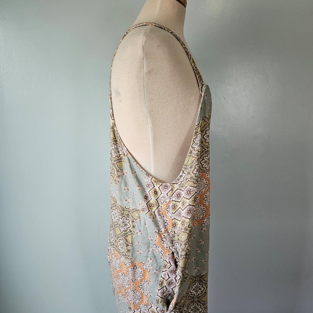 Known Supply Cadence Organic Cotton Paisley Patchwork Jumpsuit Overall XL Boho - Picture 4 of 9